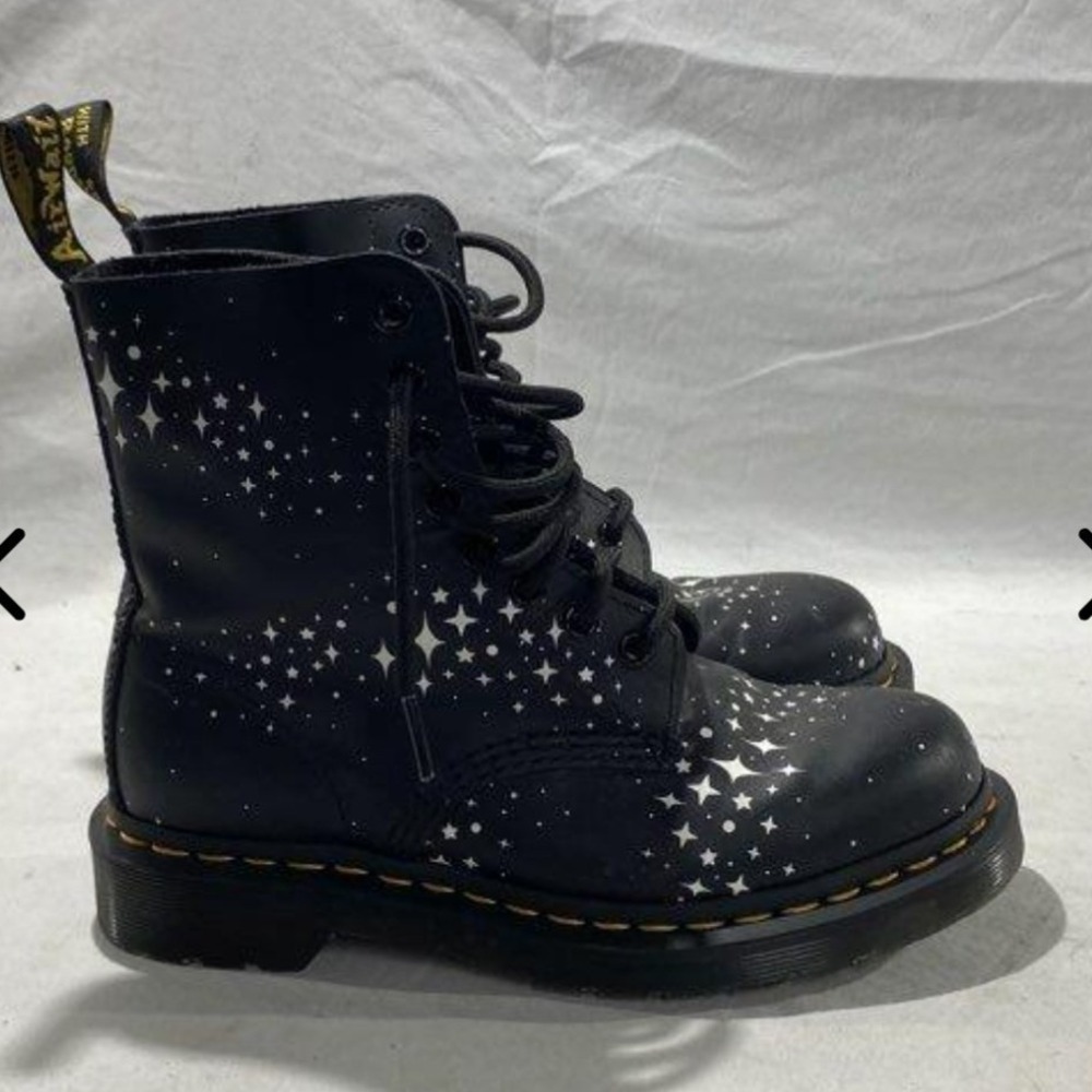 Dr Martens 1460 Pascal Star Constellation Black Leather Boots Womens 5 36367
